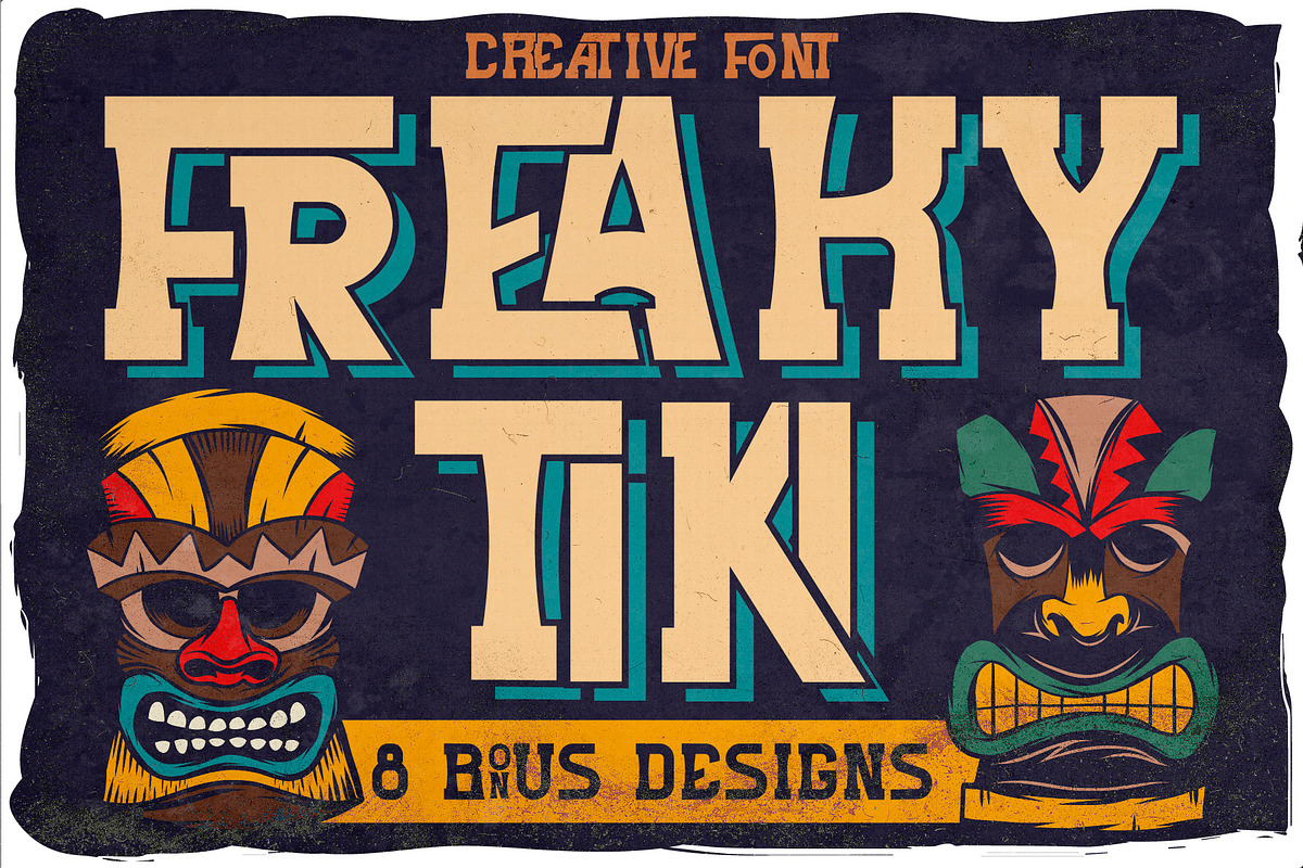 Freaky tiki + 8 bonus designs, a Symbol Font by Heather_insane (Photo 1 of 10)
