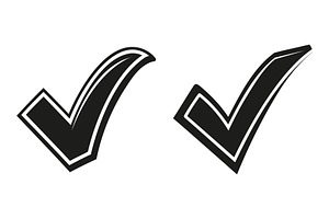 A pair of bordered black check marks, an Object Graphic by Billah Hub