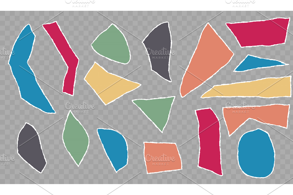 Torn horizontal color paper shape, a Texture Illustration by Zimages