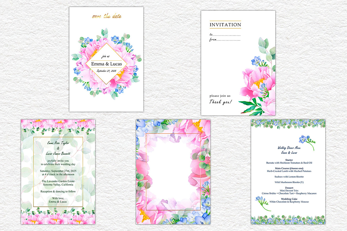 Watercolor Flower Garden Collection, an Illustration by SunnJaneArt (Photo 12 of 14)