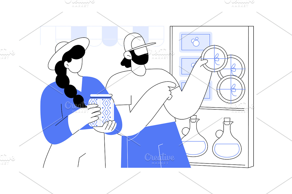 Buying souvenirs isolated cartoon, a Person Illustration by Visual Generation