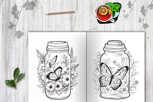 Butterfly In Jar Coloring Pages