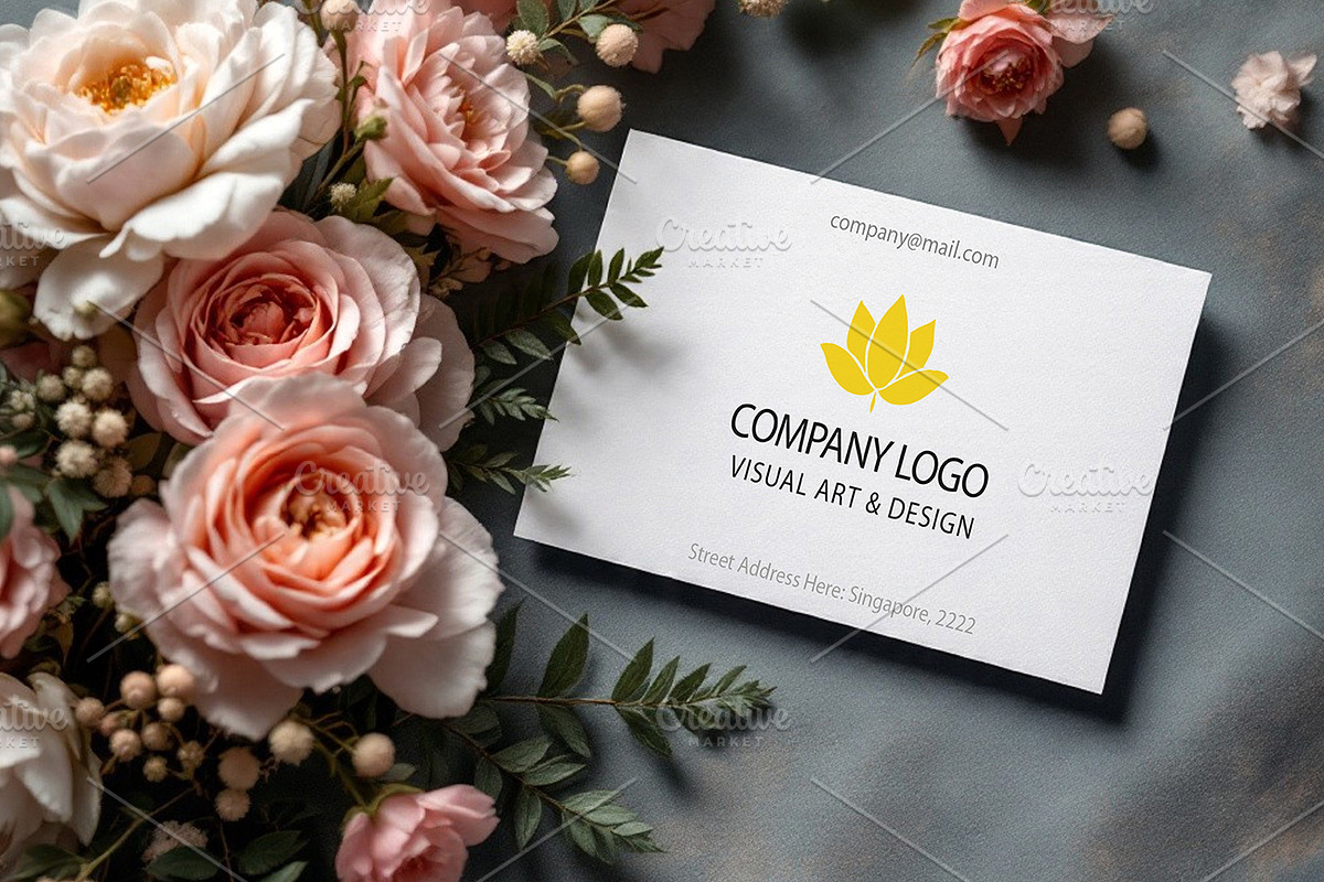 Luxury Business Card with flowers, an Advertising Mockup by Mockup Stories (Photo 2 of 2)