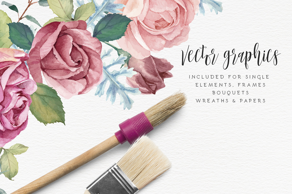 Flower Clipart - Rose Garden, an Illustration by Twigs and Twine (Photo 8 of 11)