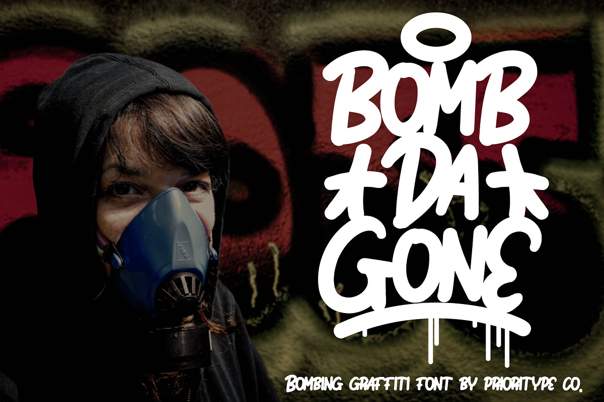 Bomb Da Gone, a Font by Prioritype Co (Photo 1 of 9)