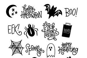 Handdrawn Halloween Graphics Words