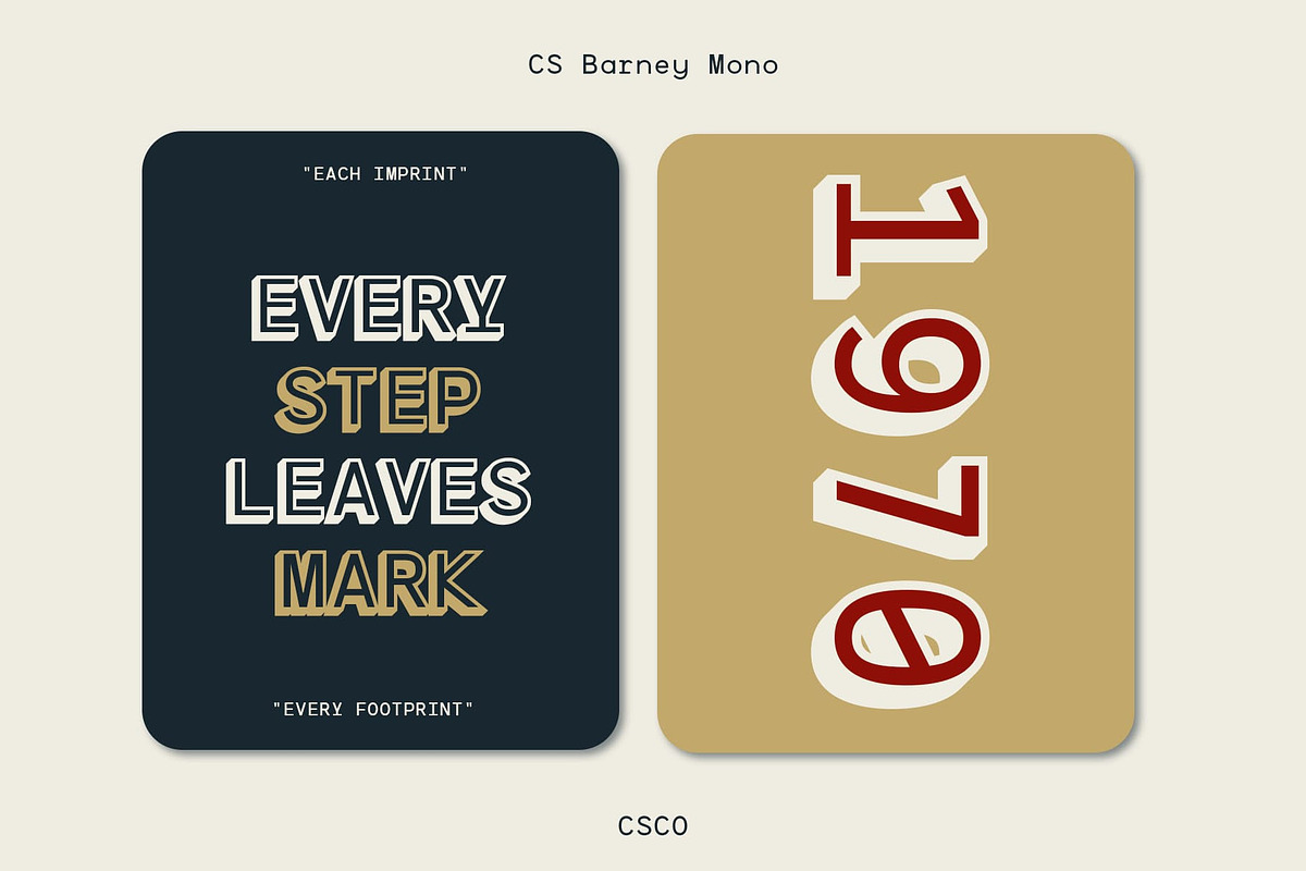 CS Barney Mono 3D, a Sans Serif Font by Craft Supply Co. (Photo 5 of 8)