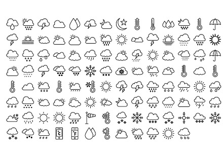440 Weather Vector Icons Pack, an Outline Icon by Vector Portal