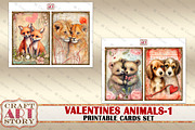 Valentines animals cards set-1, an Animal Illustration by CraftArtStory (Thumbnail 4 of 6)
