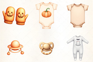 Halloween Baby Shower Clipart, an Illustration by CrexoraLab