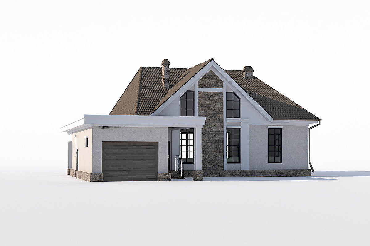 House with attic, an Architecture 3D Model by profdesign (Photo 6 of 18)