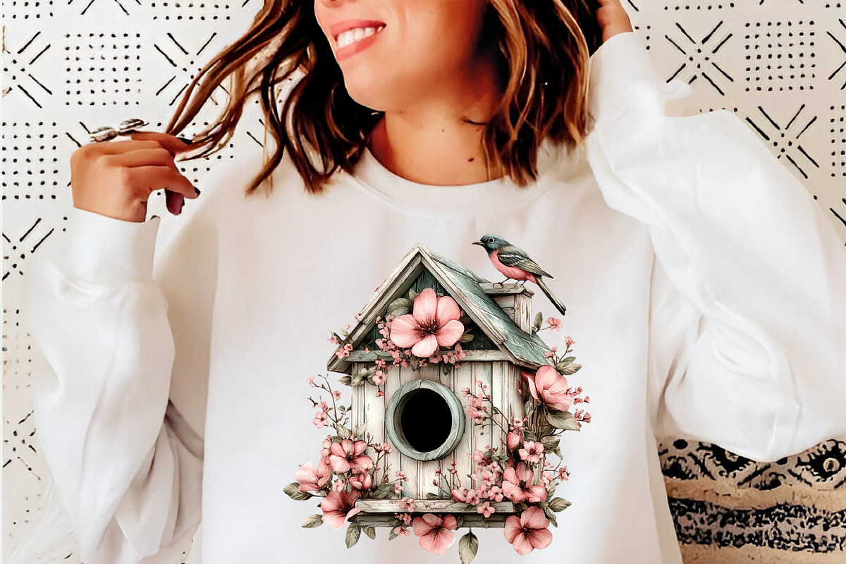 Whimsical Spring Birdhouse Clipart, an Illustration by SinaCreation (Photo 9 of 11)