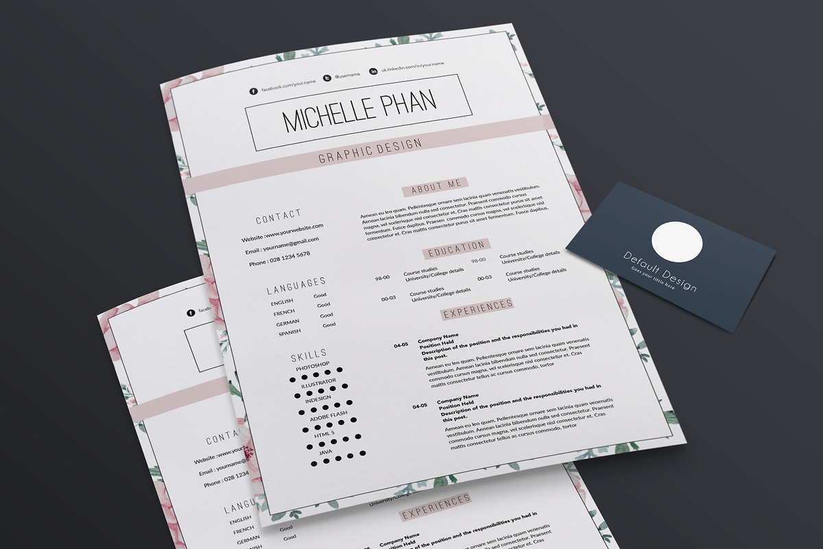 Elegant 2 page CV template, a Resume Template by Chic templates (Photo 4 of 5)