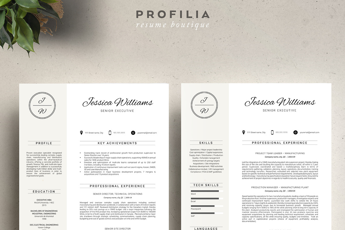 Word Resume & Cover letter Template, a Resume Template by Profilia Resume Boutique (Photo 2 of 3)