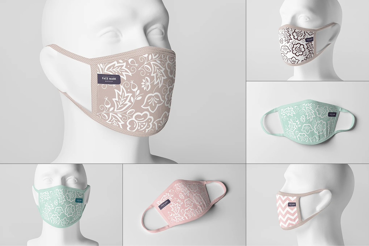 Face Mask Mock-up, a Merchandise Mockup by BLISS DESIGN (Photo 1 of 3)