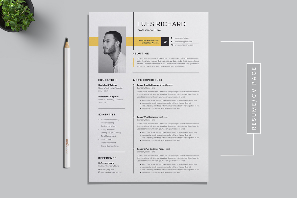 Resume/CV Template, a Resume Template by Proper_media (Photo 4 of 6)