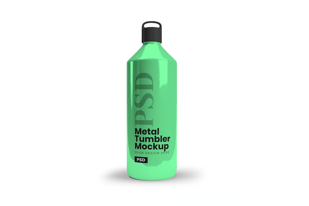 Metal Bottle Tumbler Mockup Template, a Household Mockup by DesignRushMarket (Photo 6 of 6)