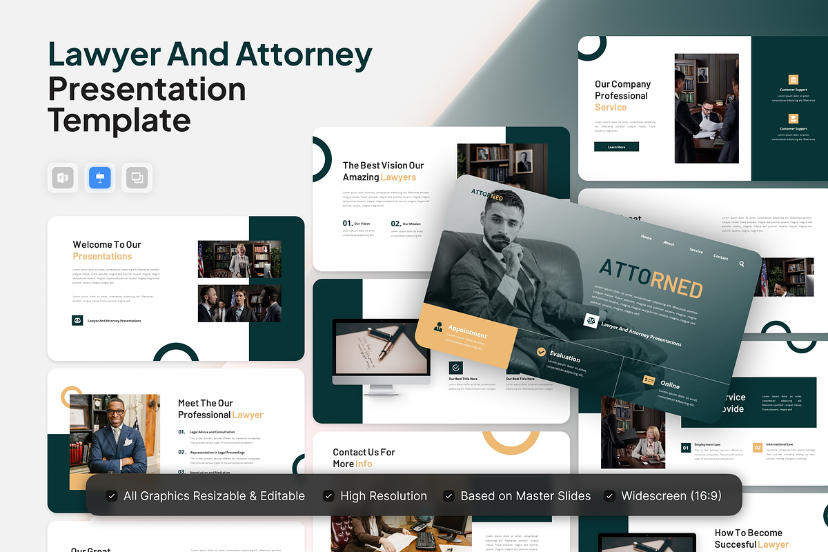 Attorned Lawyer and Attorney Keynote, a Presentation Template by Annora Studio (Photo 1 of 5)