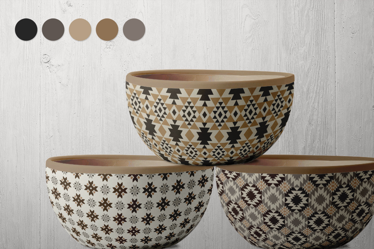 Earthy Aztec Vector Pattern Set, a Pattern Graphic by Jennadesigns (Photo 9 of 15)