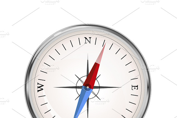 Glossy Compass Vector Icon