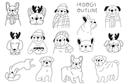 Christmas woof. Cute dogs collection, an Animal Illustration by cutelevindesign (Thumbnail 9 of 16)