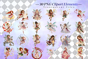 Magical Christmas Fairy Clipart PNG, a Seasonal Illustration by Ink Gallery (Thumbnail 2 of 13)