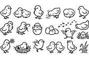 Cute Baby Chick Clipart Set, an Illustration by designvectx (Thumbnail 2 of 3)