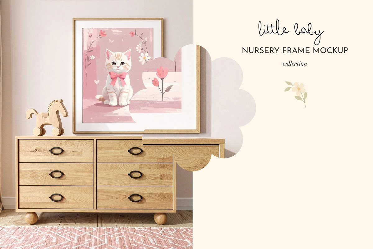 Baby Girl Nursery Frame Mockup, a Household Mockup by Coco & Cub Studio (Photo 2 of 6)