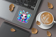 Kawaii Butterfly Sticker Bundle, an Illustration by OK Design (Thumbnail 3 of 4)