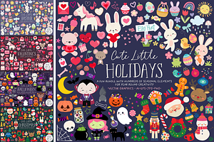 Cute Little Holidays Graphics Bundle