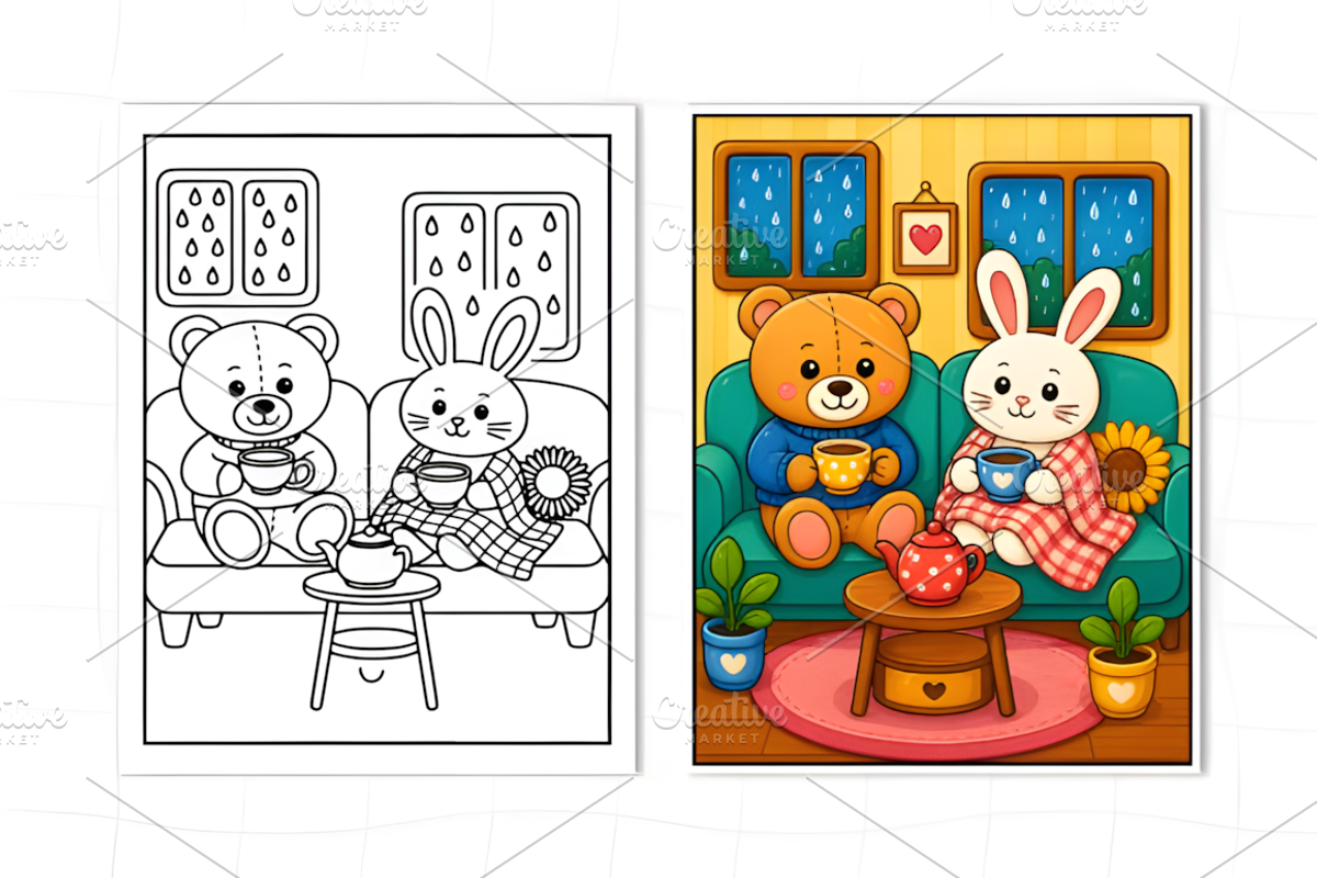 Warm & Happy Spaces Coloring Book, a Decorative Illustration by Design Station (Photo 4 of 7)