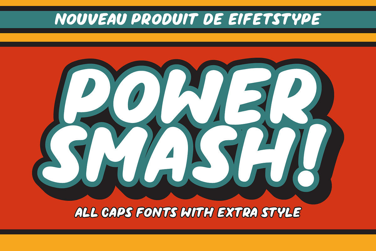 Power Smash - All Caps Layered Fonts, a Sans Serif Font by Crump Hand (Photo 1 of 6)