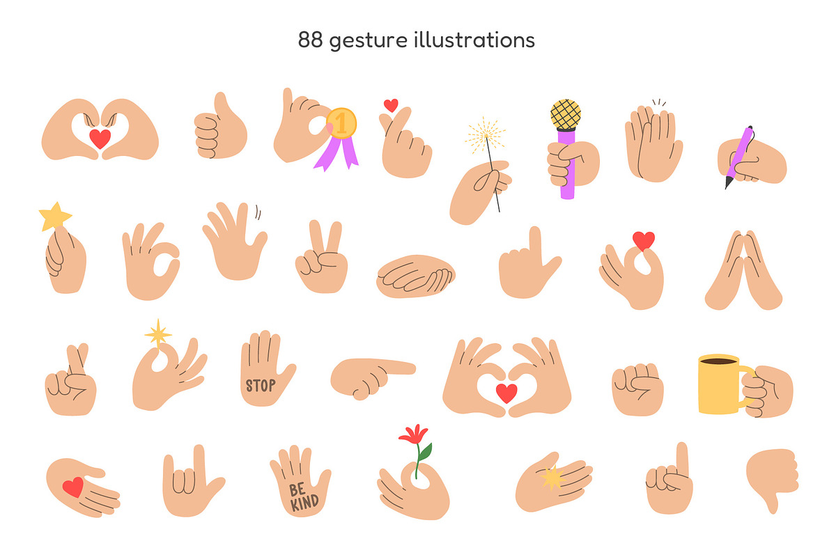 Social Emotions & Gestures, an Object Illustration by yarynabo (Photo 2 of 12)