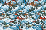 Alpine village pattern, a Pattern Graphic by AlexandraTret (Thumbnail 1 of 3)