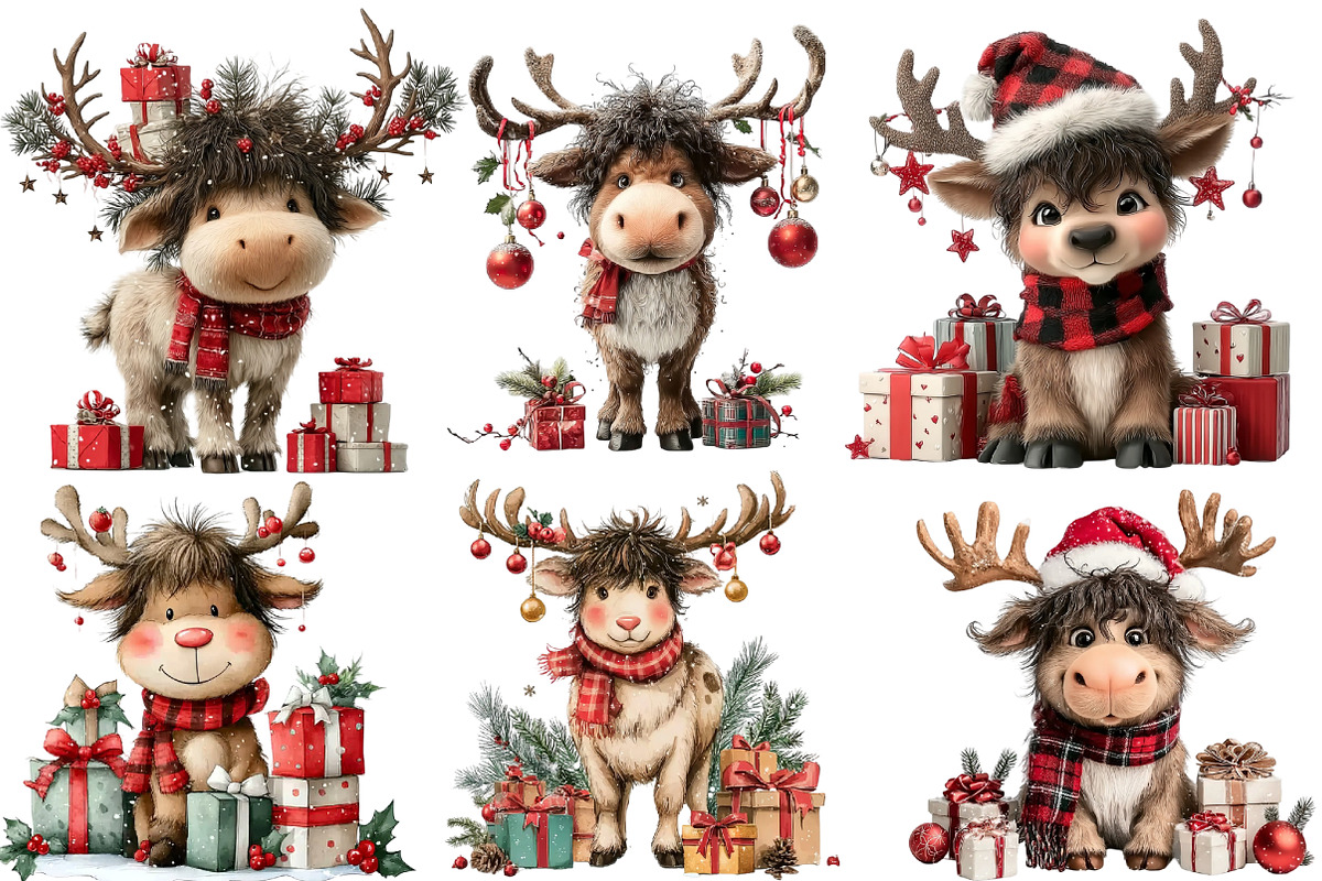 Quirky Funny Christmas Reindeer, an Illustration by DreamArtGraphic (Photo 3 of 3)