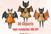 Halloween Bat Paper Doll Mixed Media, a Background Graphic by GiraffeCreative (Thumbnail 6 of 9)