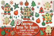 Retro Christmas Toy Robots Graphics, an Object Graphic by Blynn Pippen (Thumbnail 1 of 26)