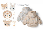 Boho Baby Animals – Clipart+Patterns, a Pattern Graphic by tetiartline (Thumbnail 7 of 7)