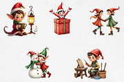 Christmas Elf Clipart, Christmas Cli, an Illustration by CrexoraLab (Thumbnail 3 of 5)