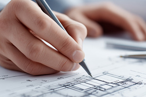 Close up of architect hand drawing, an Architecture Photo by MistyDay