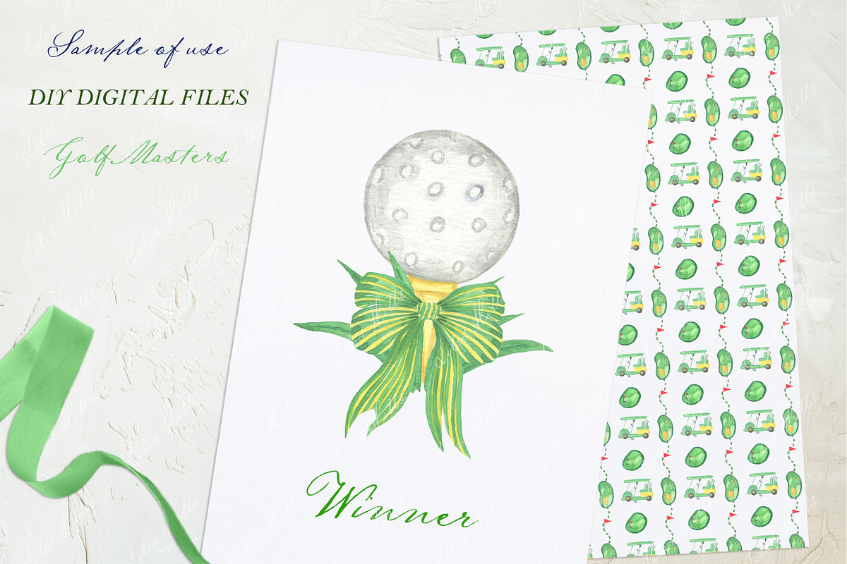 Golf Masters Watercolor Clipart DIY, a Graphic by LABFcreations (Photo 4 of 4)