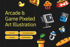 Arcade & Game Pixeled Art, a Technology Illustration by Illustrava