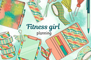 Fitness Girl Planning Collection, a Work Illustration by GlamArtZhanna (Thumbnail 2 of 3)