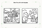 Capybara and Friends Coloring Pages, an Animal Illustration by Design Station (Thumbnail 2 of 4)