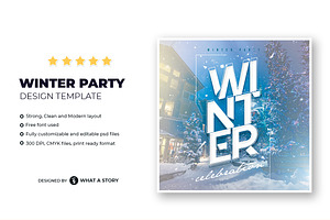 Winter Party Flyer Template