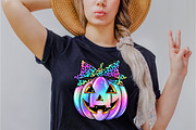 Neon Coquette Halloween Pumpkin PNG, an Illustration by Dream Creation (Thumbnail 2 of 5)