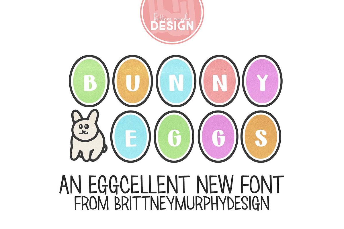 Bunny Eggs, a Font by Brittney Murphy Design (Photo 1 of 2)