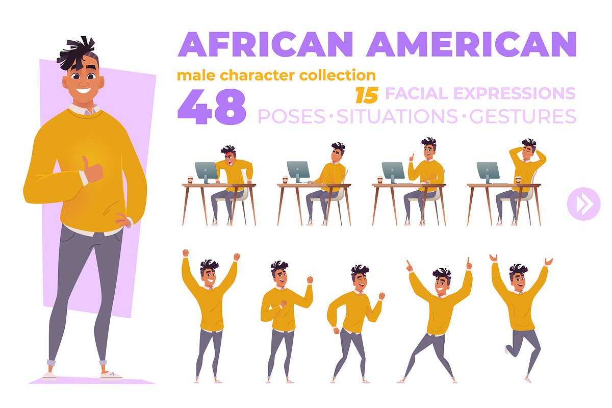 African American male Collection, an Illustration by VectorVision (Photo 1 of 7)