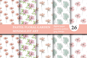 26 Floral Seamless Patterns Set