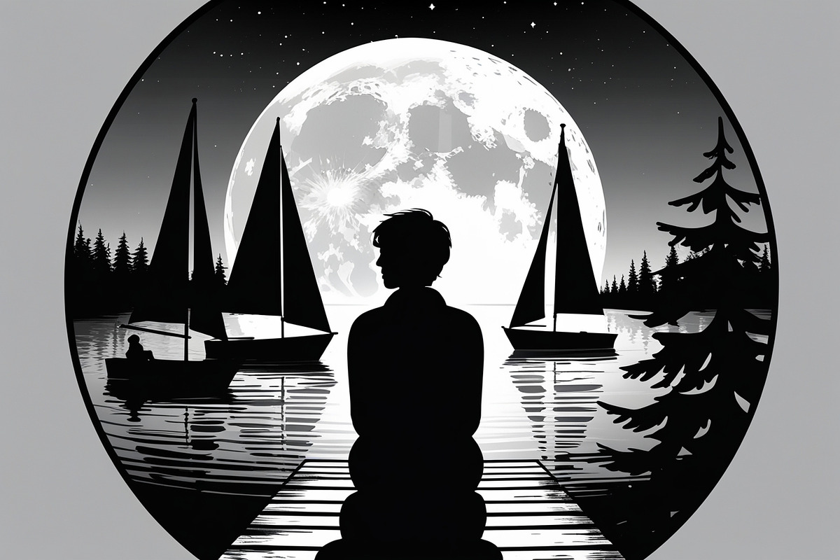 Mindful Lake Meditation Silhouette S, an Illustration by Creativeshirt (Photo 9 of 9)